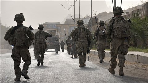 Des soldats de l'OTAN patrouillent dans le district d'Arghandab, dans le sud de l'Afghanistan (archives)