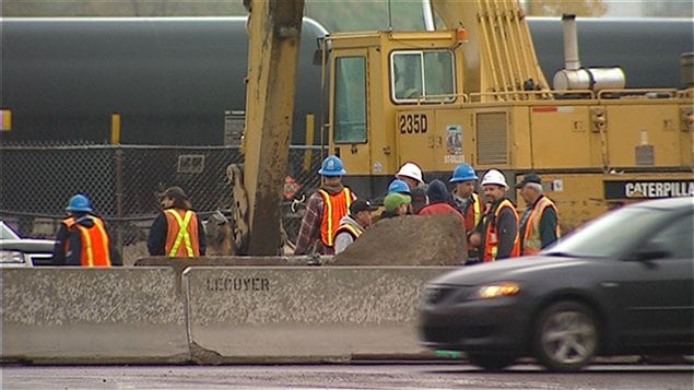 Chantier paralysé sur le chantier de l'avenue d'Estimauville à Québec