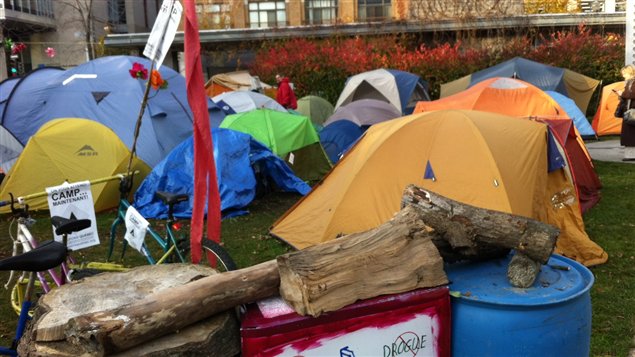 le campement des « indignés » à Québec