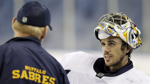 Lindy Ruff et Ryan Miller