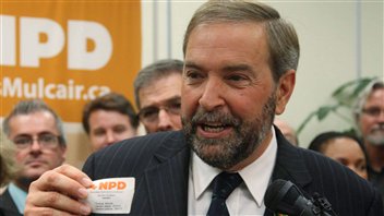 Thomas Mulcair en octobre dernier, quand il a annoncé sa candidature pour la course à la direction du NPD.