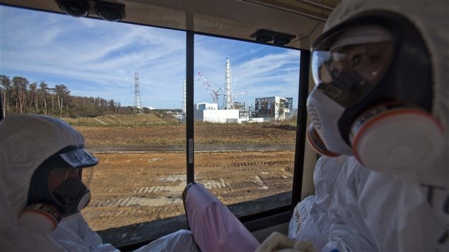 Un responsable de la Tokyo Electric Power Company effectue une visite sur le site de la centrale nucléaire de Fukushima, le 12 novembre.