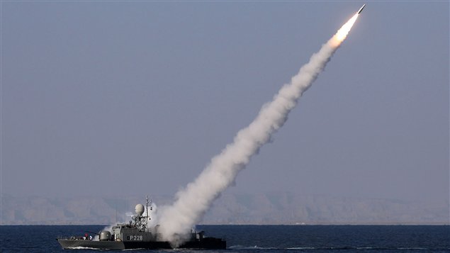 Un tir de missile effectué par les Iraniens le 1er janvier dans le détroit d'Ormuz.