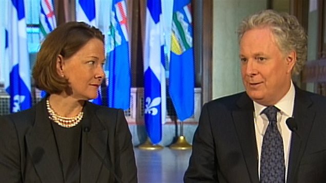 Le premier ministre Jean Charest et son homologue albertaine, Alison Redford