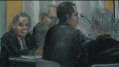 Croquis de Guy Turcotte devant la Commission d'examen des troubles mentaux.