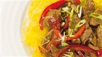 Courge spaghetti et sauté de porc asiatique