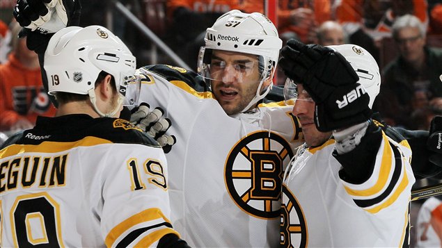 Tyler Seguin, Patrice Bergeron et Brad Marchand