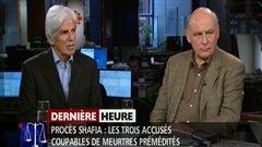 Brigitte Bougie et les analystes Me Jean-Claude Hébert et le juge à la retraite Bernard Grenier commentent le verdict du procès Shafia.
