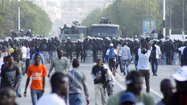 Manifestation à Dakar au Sénégal