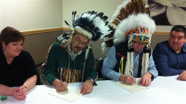 Les chefs de Timiskaming, Arden McBride, et de Pikogan, Bruno Kistabish