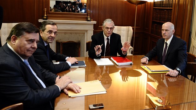 Les chefs de la coalition gouvernementale grecque