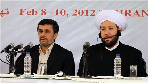 Mahmoud Ahmadinejad et Cheikh Hassoune de Syrie