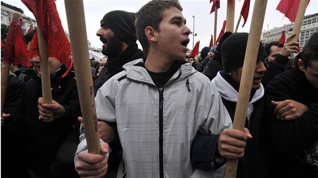 Des manifestants grecs
