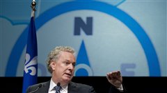 Jean Charest discute du Plan Nord devant 1200 convives réunis à Montréal à l'invitation du journal Les Affaires.