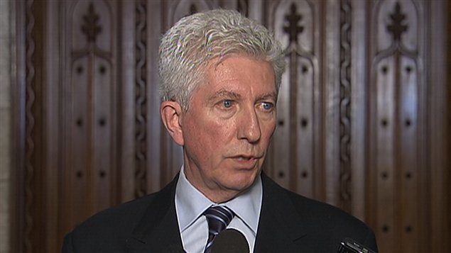 Gilles Duceppe à la sortie de sa comparution devant le Bureau de régie interne