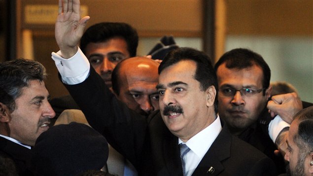 Le premier ministre pakistanais Youssouf Raza Gilani à son arrivée à la Cour suprême le 13 février 2012.