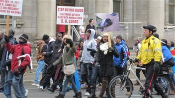 Des manifestants de la communauté congolaise, le 16 février 2012 à Toronto