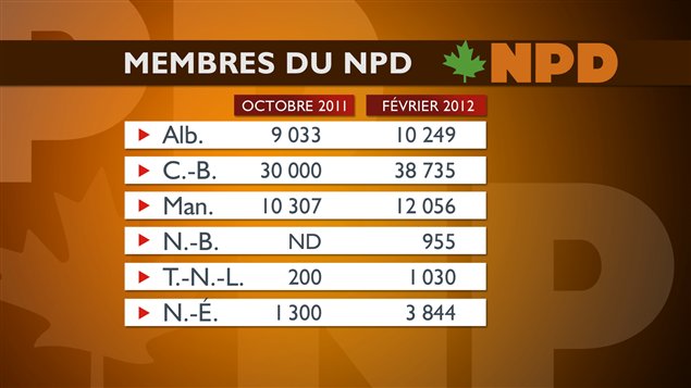 Tableau (membres du NPD)