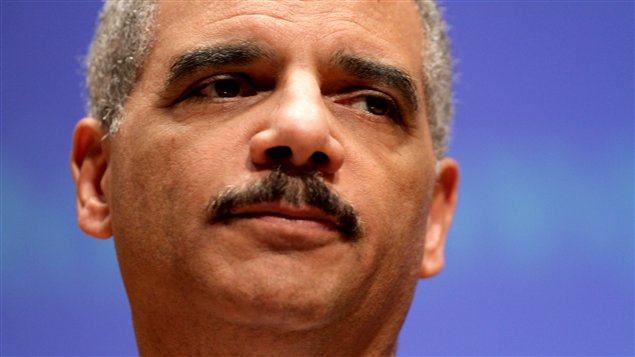 Le ministre américain de la Justice, Eric Holder, lors d'un discours devant l'École de droit de la Northwestern University, à Chicago, le 5 mars 2012.
