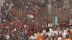 Les manifestants, place Jacques-Cartier