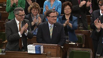 Jim Flaherty lors du dépôt du budget fédéral 2012-2013