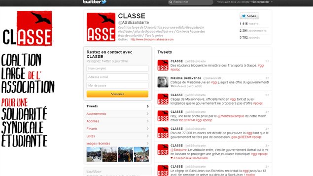 Le fil Twitter de la CLASSE