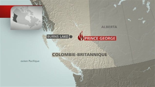 Carte Burns Lake et Prince George