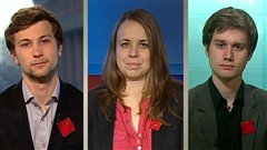 Gabriel Nadeau-Dubois, Martine Desjardins et Léo Bureau-Blouin