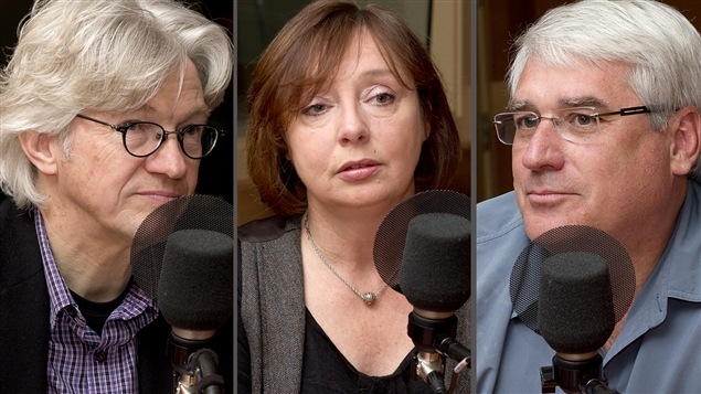 �Radio-Canada/Christian C�t� | <b>Mario Proulx, Sylvie Lussier et Pierre Poirier</b>
