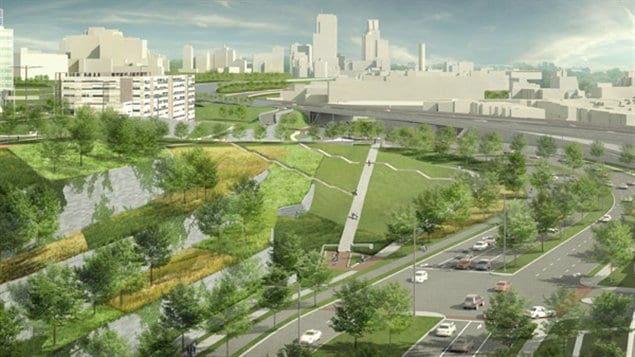 Vue d'ensemble du secteur Pullman de l'échangeur Turcot