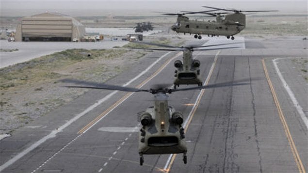 Des hélicoptères Chinook, en Afghanistan