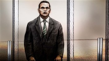 Michael rafferty au moment de l'annonce du verdict des jurés