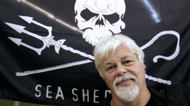 Le capitaine Paul Watson, lors d'une conférence de presse à Paris, le 25 mars 2010, pour dénoncer la pêche illégale du thon.