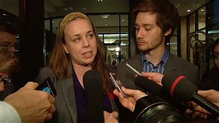 Martine Desjardins de la FEUQ et Léo Bureau-Blouin de la FECQ