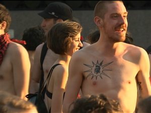 Des participants de la « ma-nu-festation ».