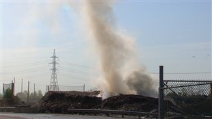 La Prairie : incendie au centre Écoservices Tria