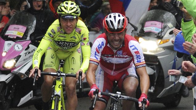 Matteo Rabottini (gauche) et Joaquim Rodriguez