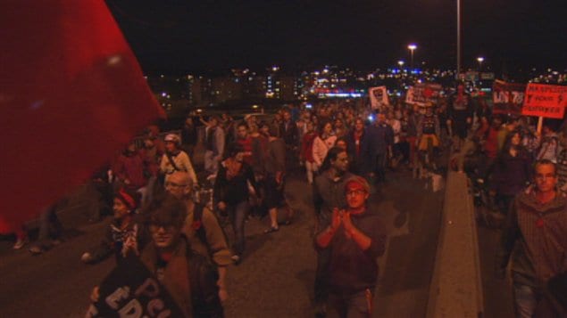 Manifestation à Chicoutimi, le 22 mai 2012