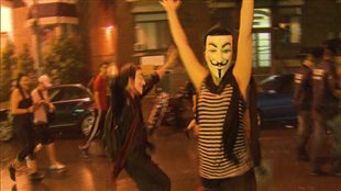 32e manifestation nocturne à Montréal et tintamarre contre la loi 78