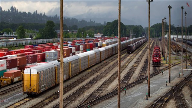Des wagons du CP près de Vancouver