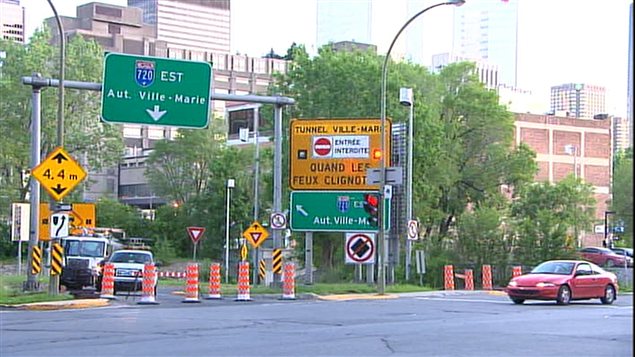Fermeture partielle de l'autoroute du tunnel Ville-Marie