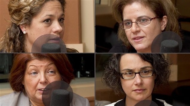 �Radio-Canada/Christian C�t� | <b>Dans le sens horaire, en partant d�en haut � gauche : Julie Lavigne, Pascale Tamburgi, Caroline Bois et A�da Kamar</b>