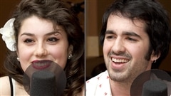 �Radio-Canada/Christian C�t� | <b>Anna Frances Meyer et �tienne Barry, musiciens du m�tro</b>