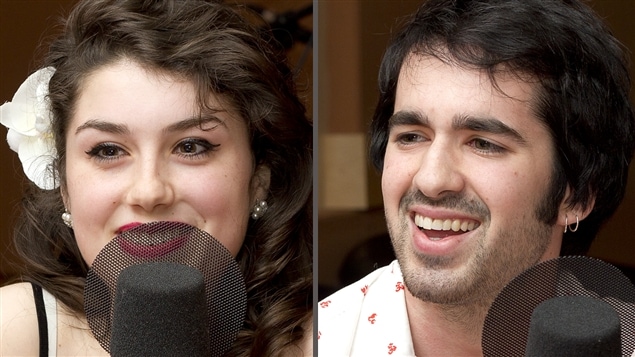 �Radio-Canada/Christian C�t� | <b>Anna Frances Meyer et �tienne Barry, musiciens du m�tro</b>