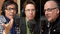 �Radio-Canada/Christian C�t� | <b>Monique Giroux, Philippe Papineau et Laurent Saulnier</b>
