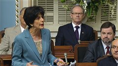 Michelle Courchesne, ministre de l'�ducation, au Parlement, le 7 juin.