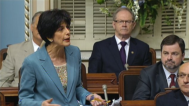 Michelle Courchesne, ministre de l'�ducation, au Parlement, le 7 juin.