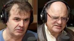 �Radio-Canada/Christian C�t� | <b>Les auteurs Patrick Sen�cal et Jean-Jacques Pelletier</b>
