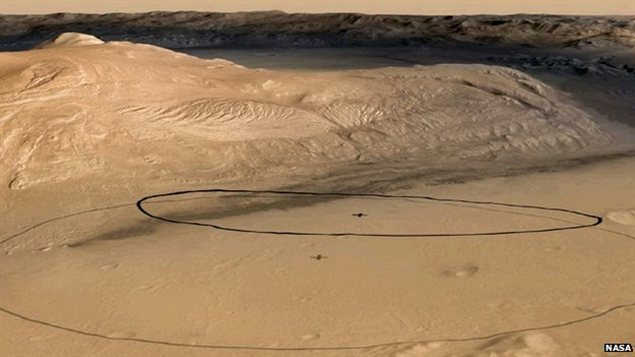 Zone d'atterrissage du robot Curiosity
