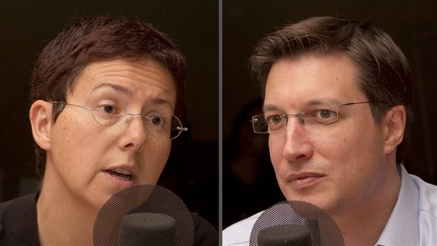 �Radio-Canada/Olivier Lalande | <b>Les professeurs et chercheurs Elisabeth Vallet et Guillaume Lavoie</b>